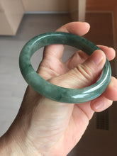 Load image into Gallery viewer, 59.5mm Certified 100% natural Type A oily dark green/ gray (老油青) jadeite jade bangle PB288-3355