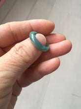 Load image into Gallery viewer, 15.5mm size 4 3/4 100% natural type A icy watery green/blue icy watery Guatemala jadeite jade band ring group PA220
