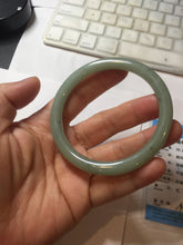 Load image into Gallery viewer, 58.8mm Certified Type A 100% Natural Oily Dark Green Gray Black(油青) round cut Jadeite Jade Bangle PE110-7137