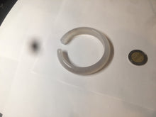 Load image into Gallery viewer, 52.2mm 100% natural icy light pale pink/white agate carved cat paws bangle SY57