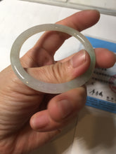 Load image into Gallery viewer, 50mm certified 100% natural Type A icy watery sunny green/purple/gary oval jadeite jade bangle PA158-2886