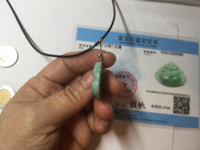 Load image into Gallery viewer, Certified 100% Natural type A sunny green happy Buddha jadeite Jade pendant PB65-5096