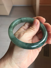 Load image into Gallery viewer, 59.5mm Certified 100% natural Type A oily dark green/ gray (老油青) jadeite jade bangle PB288-3355
