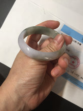 Load image into Gallery viewer, 50.5mm 100% natural Type A light green/purple oval jadeite jade bangle Y166-3705