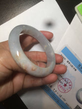 Load image into Gallery viewer, 54.6mm certified 100% natural type A white/purple/brown/gray jadeite jade bangle AX20-7723