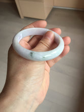 Load image into Gallery viewer, 54.8mm certified 100% natural Type A dark green/purple/white with green floating flowers jadeite jade bangle PB232-2827