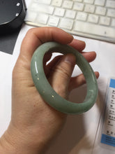 Load image into Gallery viewer, 57.3mm Certified Type A 100% Natural Oily Dark Green Gray Black(油青) Jadeite Jade Bangle PE111-7152