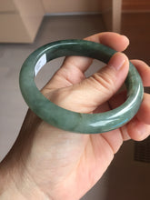Load image into Gallery viewer, 59.5mm Certified 100% natural Type A oily dark green/ gray (老油青) jadeite jade bangle PB288-3355