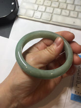 Load image into Gallery viewer, 57.3mm Certified Type A 100% Natural Oily Dark Green Gray Black(油青) Jadeite Jade Bangle PE111-7152
