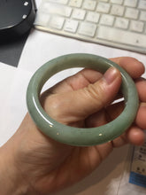 Load image into Gallery viewer, 57.3mm Certified Type A 100% Natural Oily Dark Green Gray Black(油青) Jadeite Jade Bangle PE111-7152