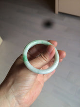 Load image into Gallery viewer, 35-38mm Type A 100% Natural sunny green/white Jadeite Jade kids bangle /scarf button group BF100