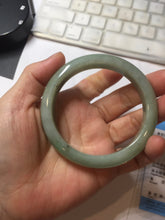 Load image into Gallery viewer, 57.3mm Certified Type A 100% Natural Oily Dark Green Gray Black(油青) Jadeite Jade Bangle PE111-7152