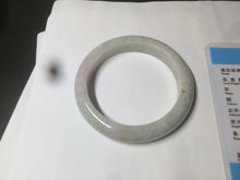 Load image into Gallery viewer, 55.5mm Certified type A 100% Natural light green/purple Jadeite bangle AZ89-1624