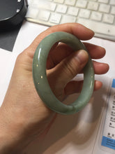 Load image into Gallery viewer, 57.3mm Certified Type A 100% Natural Oily Dark Green Gray Black(油青) Jadeite Jade Bangle PE111-7152