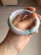 Load image into Gallery viewer, 57.7mm certified 100% natural Type A light green yellow purple(FU LOU SHOU) chubby jadeite jade bangle PA191-4761