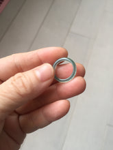 Load image into Gallery viewer, 15.5mm size 4 3/4 100% natural type A icy watery green/blue icy watery Guatemala jadeite jade band ring group PA220