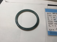 Load image into Gallery viewer, 55.4mm Certified Type A 100% Natural dark green/blue/gray with Guatemala slim round cut Jadeite bangle PH223-0252