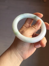 Load image into Gallery viewer, 60mm certified 100% natural light green/white/purple chubby round cut jadeite jade bangle BS40-8569