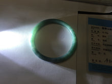 Load image into Gallery viewer, 55.4mm Certified Type A 100% Natural dark green/blue/gray with Guatemala slim round cut Jadeite bangle PH223-0252