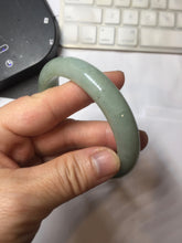 Load image into Gallery viewer, 57.3mm Certified Type A 100% Natural Oily Dark Green Gray Black(油青) Jadeite Jade Bangle PE111-7152