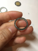 Load image into Gallery viewer, 16.9mm size 6 1/2 17.1mm 6 3/4 100% natural type A icy watery green/blue icy watery Guatemala jadeite jade band ring group BP81