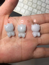 Load image into Gallery viewer, Type A 100% Natural oily dark green/light green/purple/white jadeite jade cat kitty pendant PD200