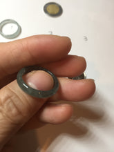 Load image into Gallery viewer, 16.9mm size 6 1/2 17.1mm 6 3/4 100% natural type A icy watery green/blue icy watery Guatemala jadeite jade band ring group BP81
