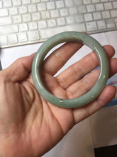Load image into Gallery viewer, 57.3mm Certified Type A 100% Natural Oily Dark Green Gray Black(油青) Jadeite Jade Bangle PE111-7152