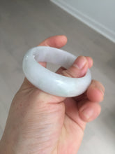 Load image into Gallery viewer, 47.5mm certified 100% natural Type A icy watery green white broad style oval jadeite jade bangle BK129-0267
