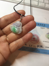 Load image into Gallery viewer, Certified 100% Natural type A sunny green happy Buddha jadeite Jade pendant PB67-5102