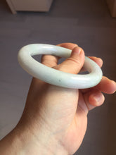 Load image into Gallery viewer, 60mm certified 100% natural light green/white/purple chubby round cut jadeite jade bangle BS40-8569