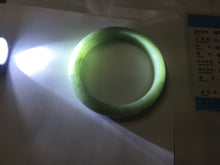 Load image into Gallery viewer, 57.3mm Certified Type A 100% Natural Oily Dark Green Gray Black(油青) Jadeite Jade Bangle PE111-7152