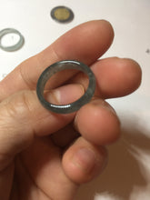 Load image into Gallery viewer, 16.9mm size 6 1/2 17.1mm 6 3/4 100% natural type A icy watery green/blue icy watery Guatemala jadeite jade band ring group BP81