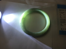 Load image into Gallery viewer, 57.3mm Certified Type A 100% Natural Oily Dark Green Gray Black(油青) Jadeite Jade Bangle PE111-7152