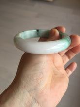 Load image into Gallery viewer, 56.7mm certified 100% natural type A sunny green/white jadeite jade bangle BK71-5217