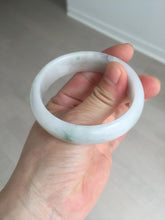 Load image into Gallery viewer, 47.5mm certified 100% natural Type A icy watery green white broad style oval jadeite jade bangle BK129-0267