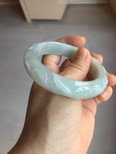 Load image into Gallery viewer, 55.3mm Certified Type A 100% Natural light green with carved Ancient Coin, Auspicious Cloud, and Lingzhi Jadeite Jade bangle PD148-6258
