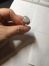 Load image into Gallery viewer, 100% natural type A icy watery white four-prong jadeite jade ring PA162
