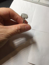 Load image into Gallery viewer, 100% natural type A icy watery white four-prong jadeite jade ring PA162