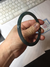 Load image into Gallery viewer, 59.8mm Certified Type A 100% Natural light green/blue/gray Guatemala slim round cut Jadeite bangle PJ16-9684