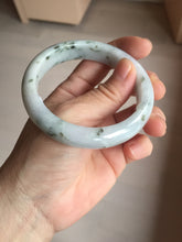 Load image into Gallery viewer, 56.3mm certified 100% natural Type A dark green/purple/white with green floating flowers jadeite jade bangle PB231-2823