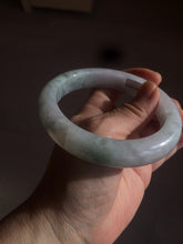 Load image into Gallery viewer, 61.8 mm certified type A 100% Natural light green/white/purple chubby Jadeite Jade bangle BH44-2807