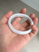 Load image into Gallery viewer, 50.5mm Certified Type A 100% Natural light purple/white oval shape Jadeite Jade bangle BK128-0257