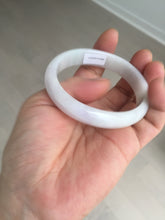 Load image into Gallery viewer, 50.5mm Certified Type A 100% Natural light purple/white oval shape Jadeite Jade bangle BK128-0257