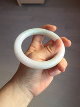 Load image into Gallery viewer, 60.5mm certified 100% natural light green/white/purple chubby round cut jadeite jade bangle BS39-8572