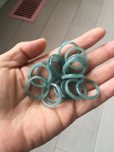 Load image into Gallery viewer, 16.3mm size 5 3/4 100% natural type A icy watery green/blue Guatemala jadeite jade band ring group PA221