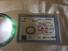 Load image into Gallery viewer, 59.8mm Certified Type A 100% Natural light green/blue/gray Guatemala slim round cut Jadeite bangle PJ16-9684