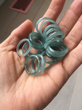 Load image into Gallery viewer, 16.3mm size 5 3/4 100% natural type A icy watery green/blue Guatemala jadeite jade band ring group PA221