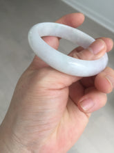 Load image into Gallery viewer, 50.5mm Certified Type A 100% Natural light purple/white oval shape Jadeite Jade bangle BK128-0257