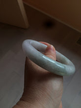 Load image into Gallery viewer, 61.8 mm certified type A 100% Natural light green/white/purple chubby Jadeite Jade bangle BH44-2807